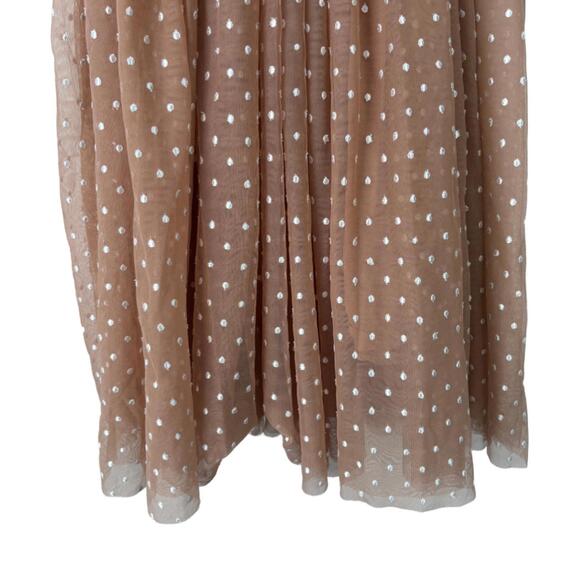 Noralee Girls Sz 10 Whitley Chiffon Embroidered Polkadot Dress in Apricot (1969) - Picture 4 of 6